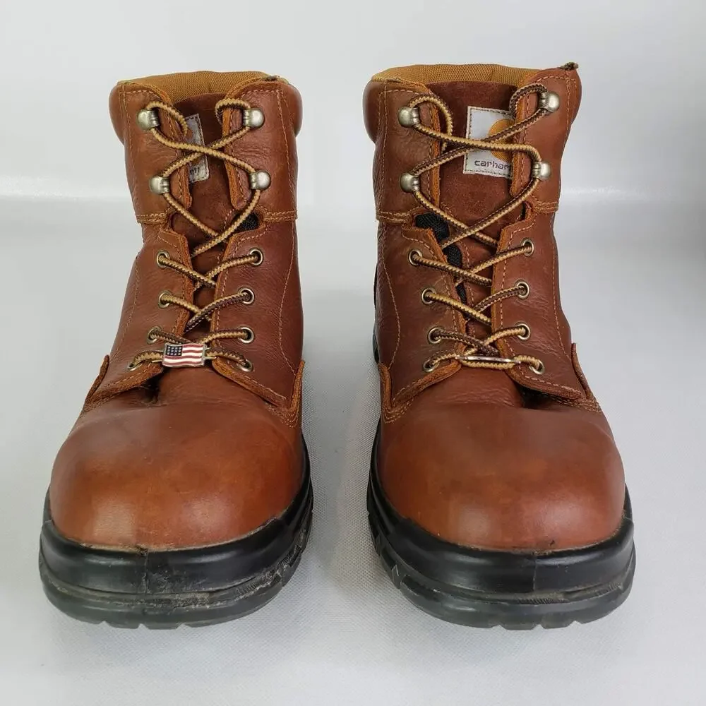 Carhartt Work Boots 6-inch Waterproof Comp Toe Mens Size 14 M Brown Leather